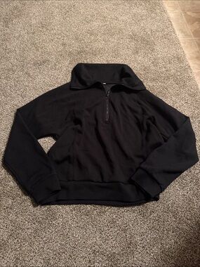 Women's Black Quarter-Zip Pullover Sweater Size M